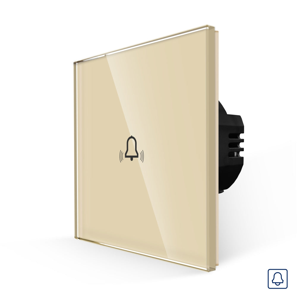 Buton Auriu Sonerie cu Touch, cu Revenire, din Sticla
