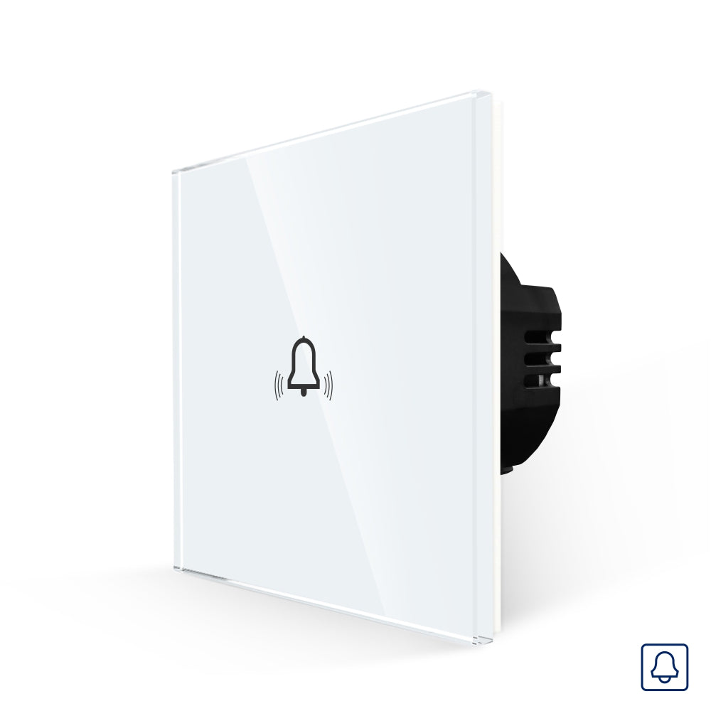 Buton Alb Sonerie cu Touch, cu Revenire, din Sticla