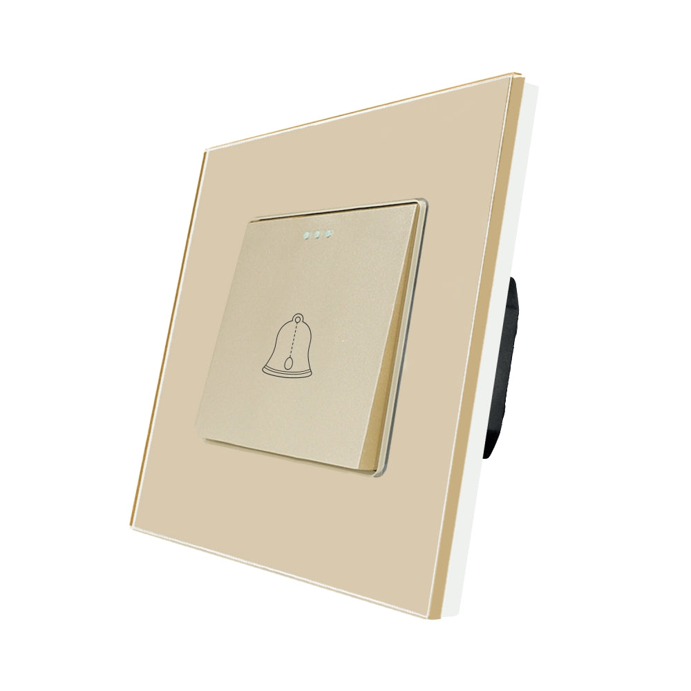 Buton de Sonerie Auriu Mecanic cu Rama din Sticla