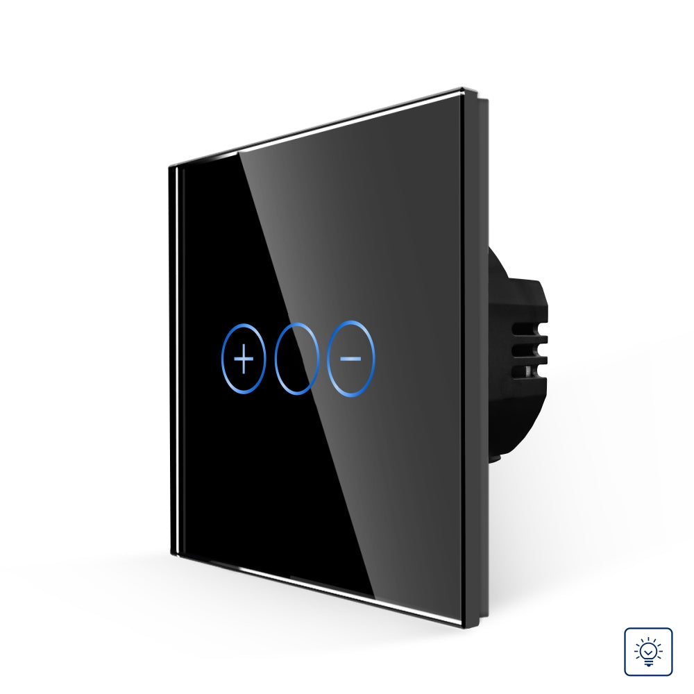 Intrerupator Negru Simplu cu Variator cu Touch din Sticla