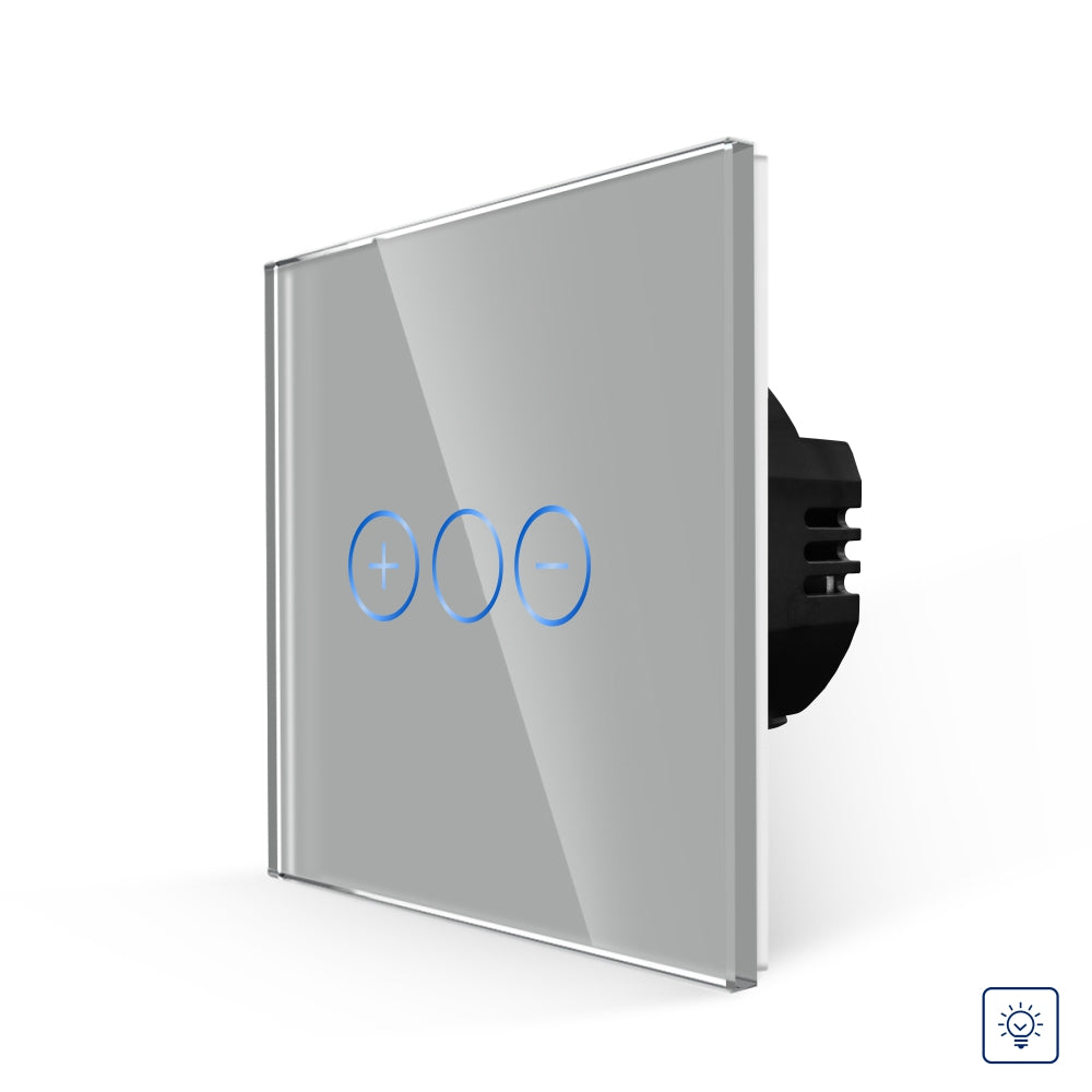 Intrerupator Gri Simplu cu Variator cu Touch din Sticla