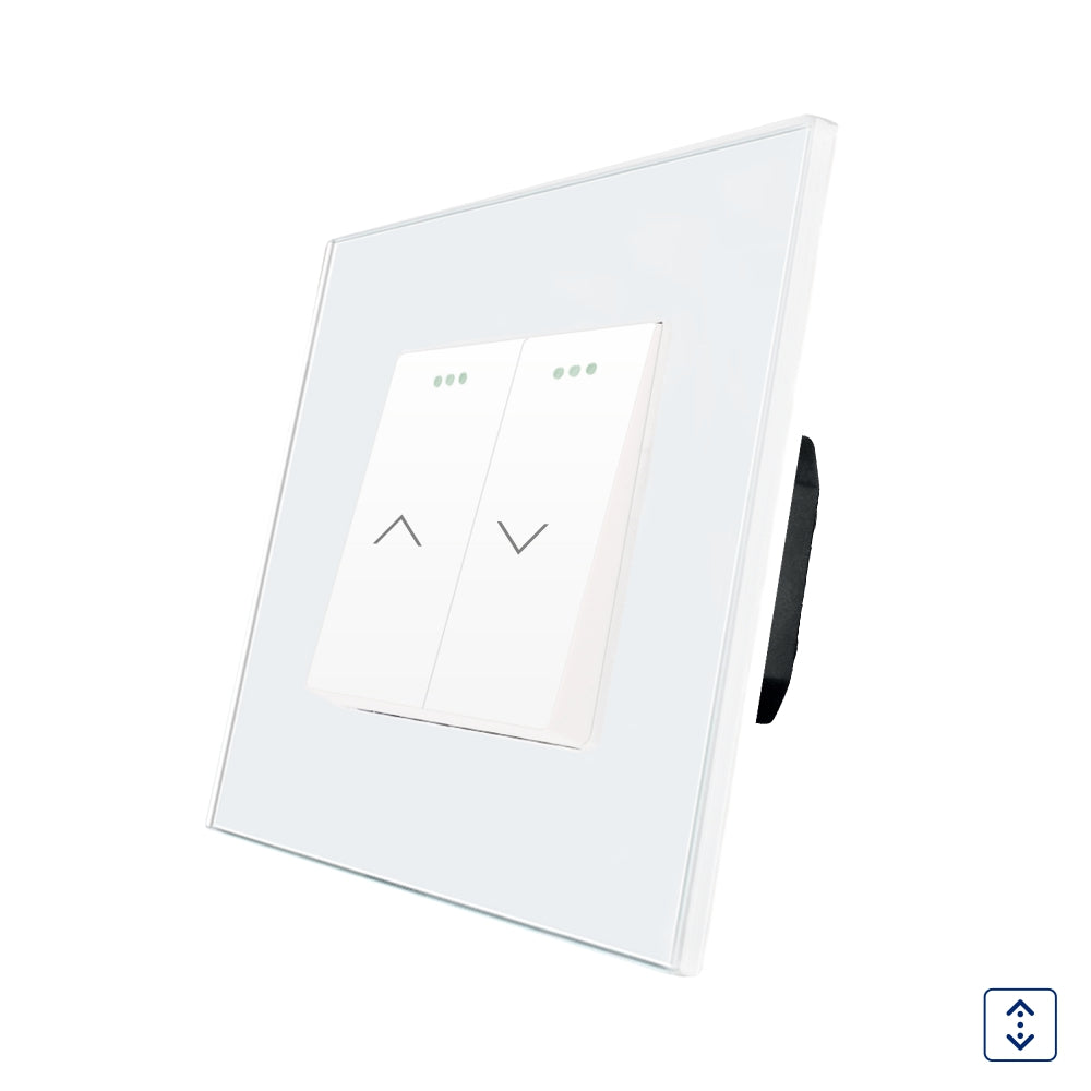 Intrerupator Alb Jaluzele Mecanic cu Rama din Sticla