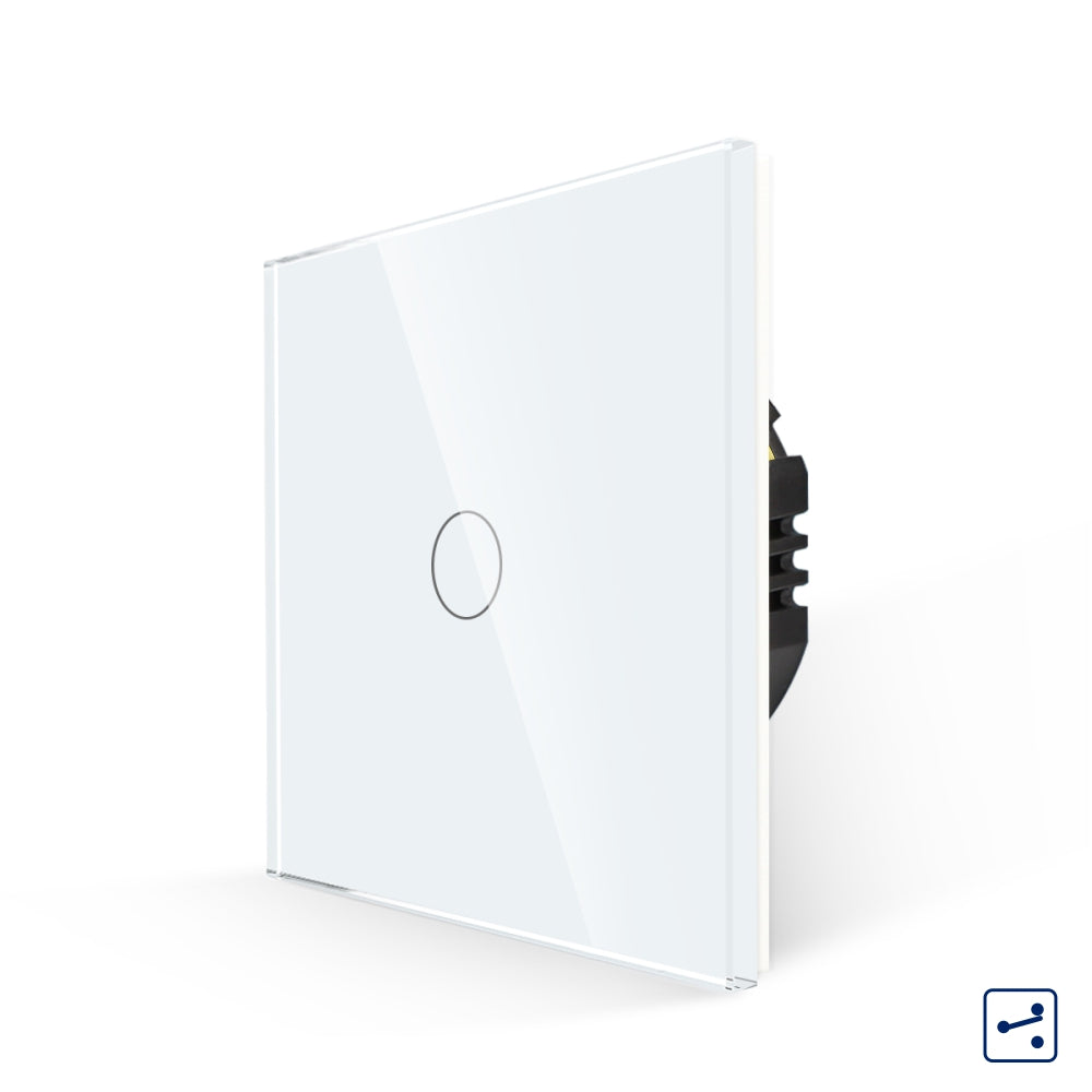 Intrerupator Alb Simplu Cap Scara cu Touch din Sticla
