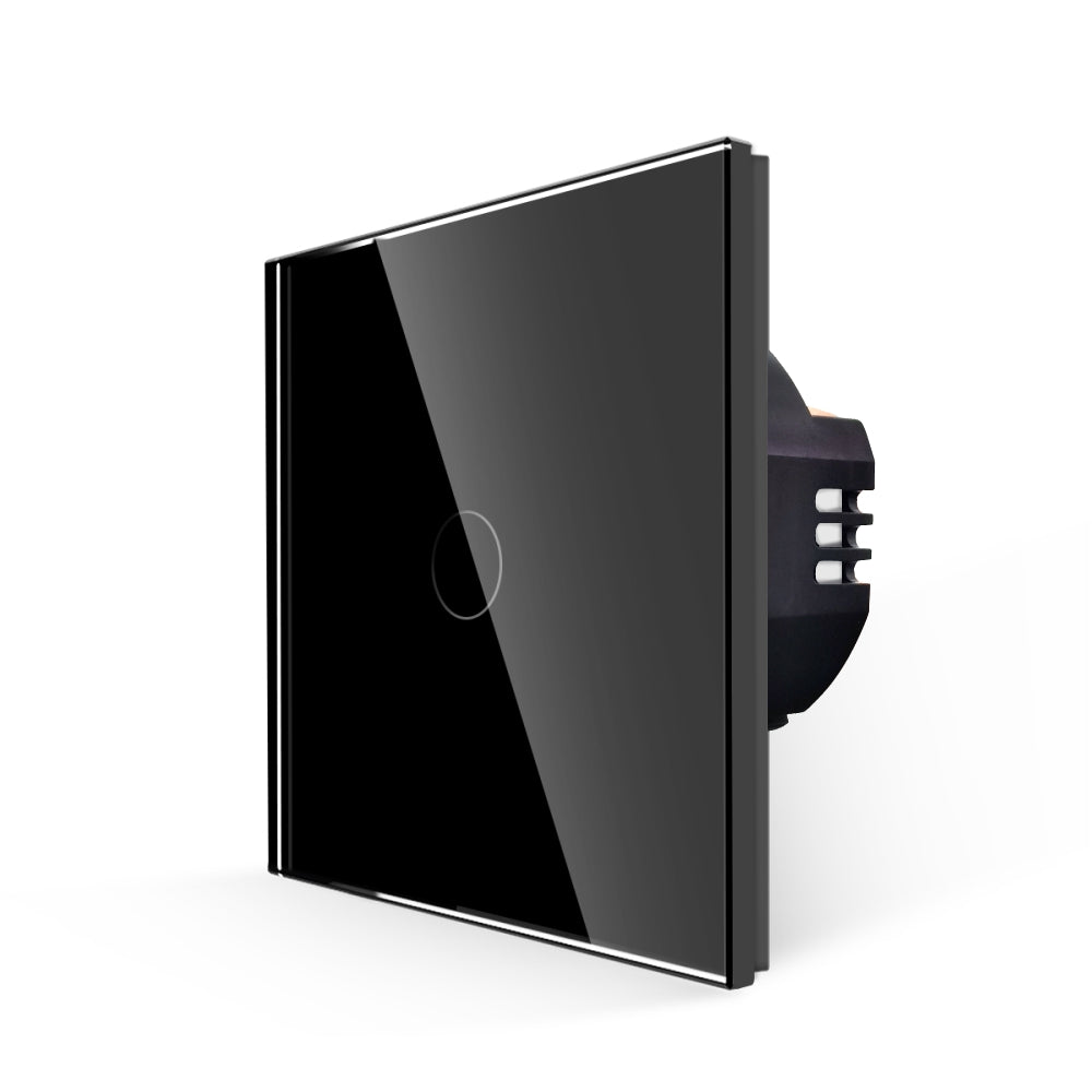Intrerupator Negru Simplu cu Touch din Sticla