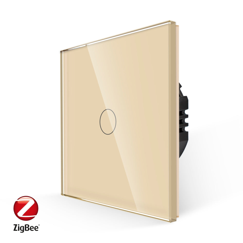 Intrerupator Auriu Simplu cu Touch din Sticla, protocol ZigBee