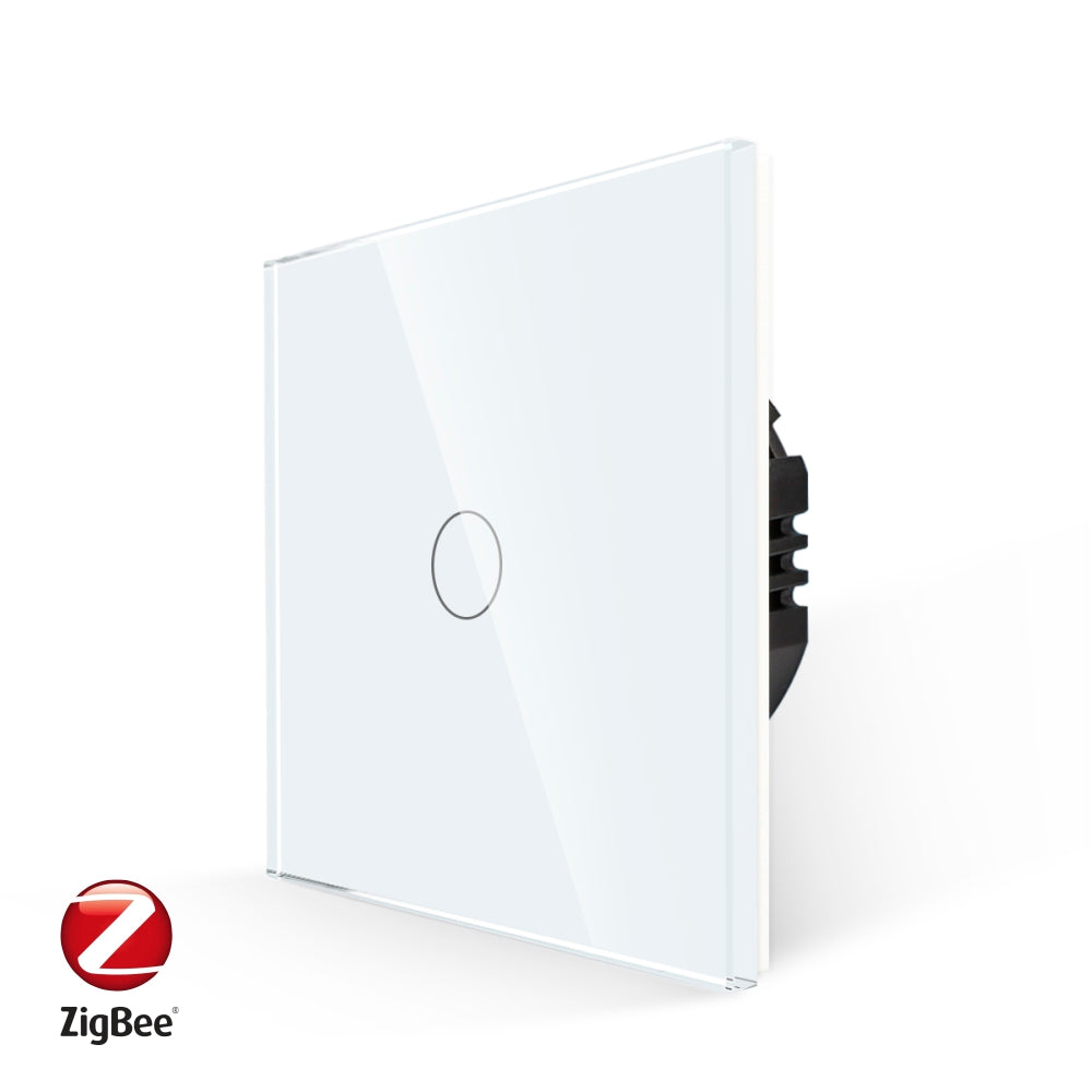 Intrerupator Alb Simplu cu Touch din Sticla, protocol ZigBee