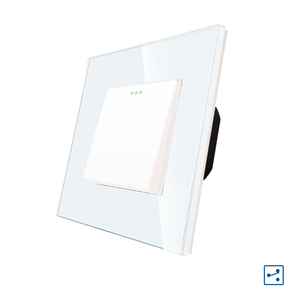 Intrerupator Alb Simplu Cap Scara Mecanic cu Rama din Sticla