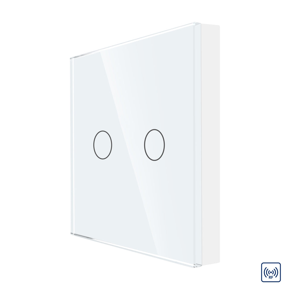 Telecomanda Alba cu Touch Screen si 2 Canale RF433