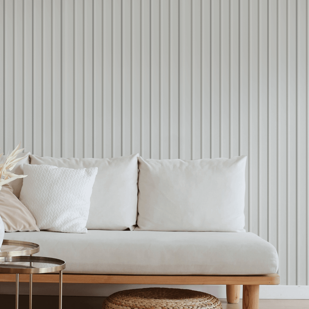 Riflaj alb din MDF infoliat - 12x1,8x270 cm