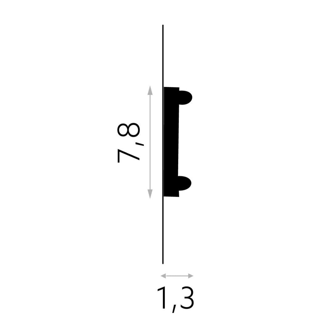 Brâu decorativ din poliuretan MDC217 – 7 × 1,5 × 200 cm
