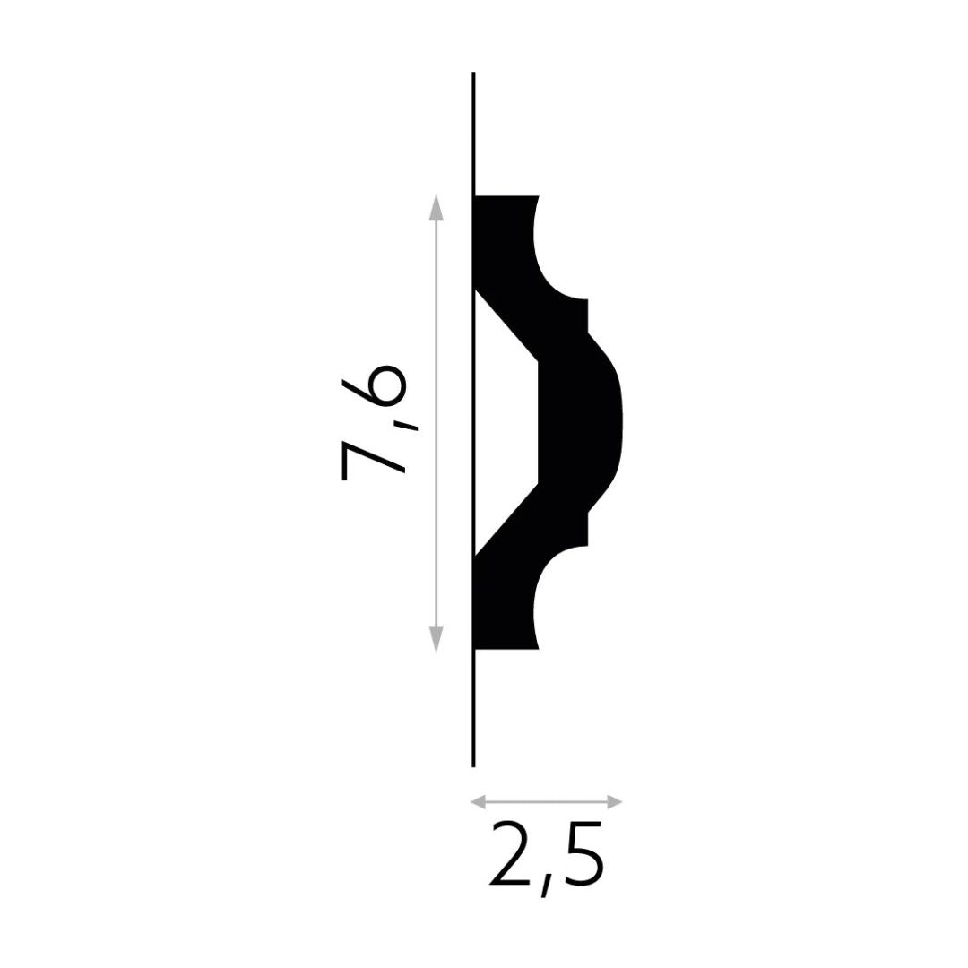 Brau decorativ din poliuretan MDD351- 7,6x2,5x200 cm
