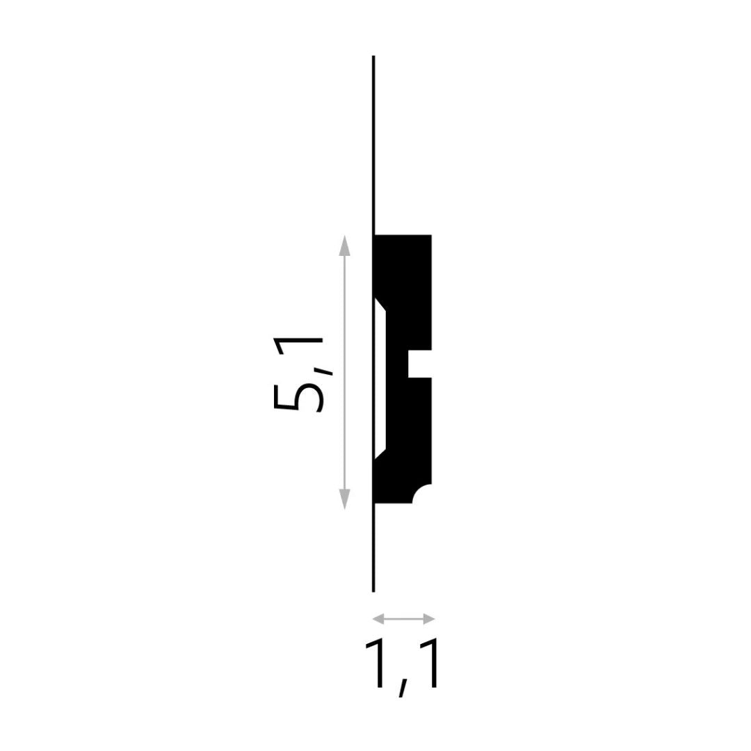 Brâu decorativ din poliuretan MDD414 – 5,1 × 1,1 × 200 cm