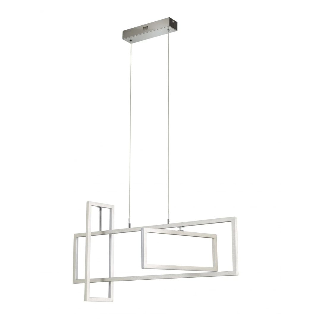 Candelabru LED cu lumina calda suspendat argintiu Fiona - 4100 Lumeni