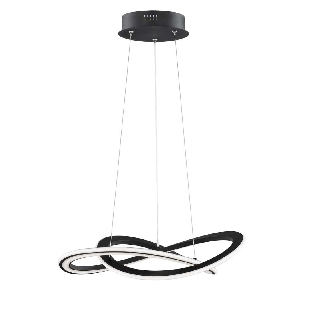 Candelabru LED cu lumina calda suspendat negru Ohio - 3100 Lumeni