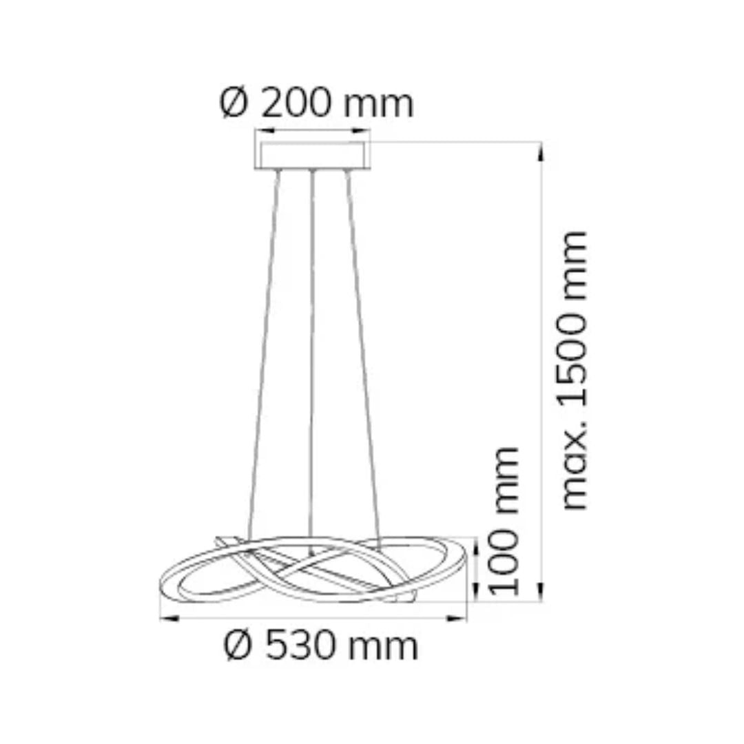 Candelabru LED cu lumina calda suspendat negru Ohio - 3100 Lumeni