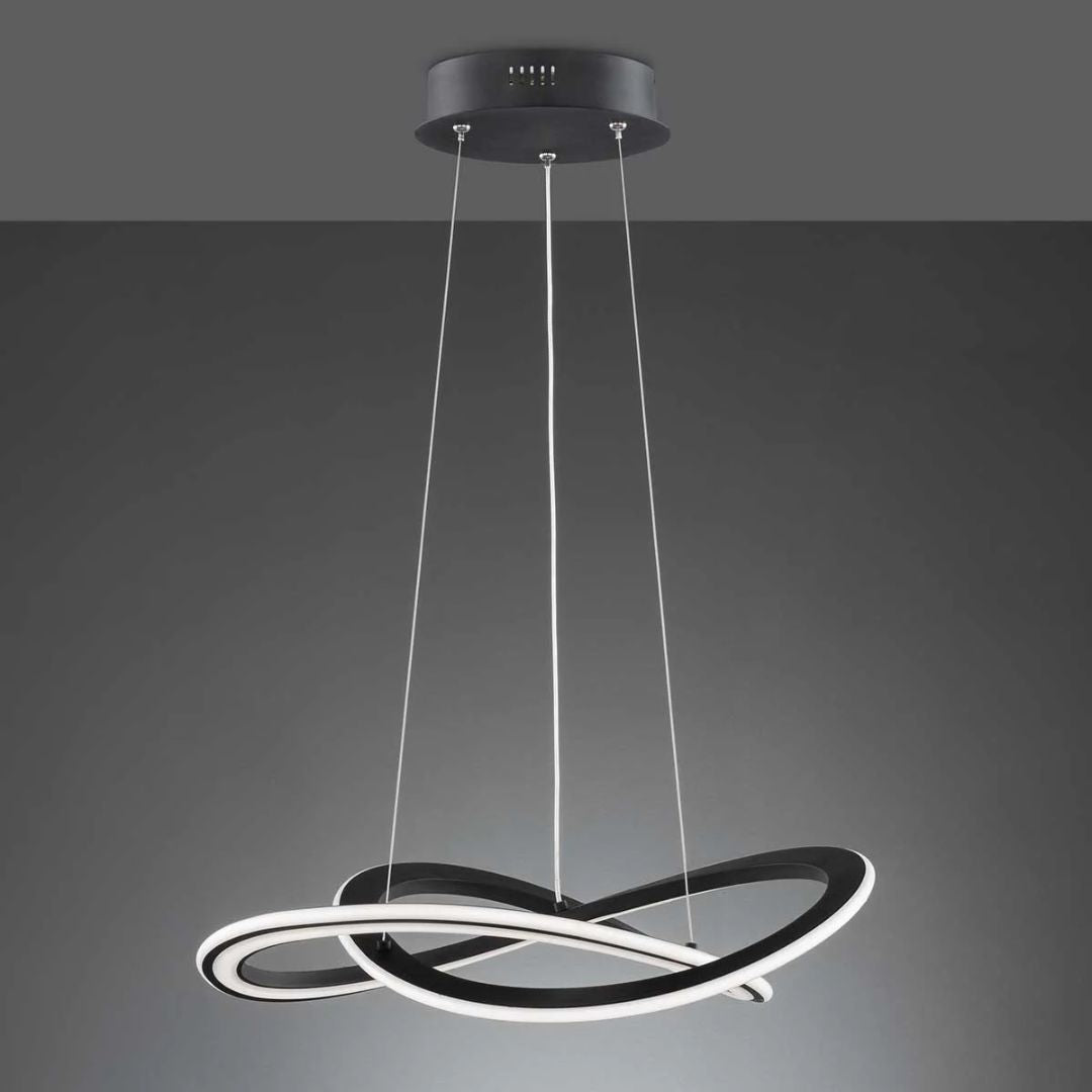 Candelabru LED cu lumina calda suspendat negru Ohio - 3100 Lumeni