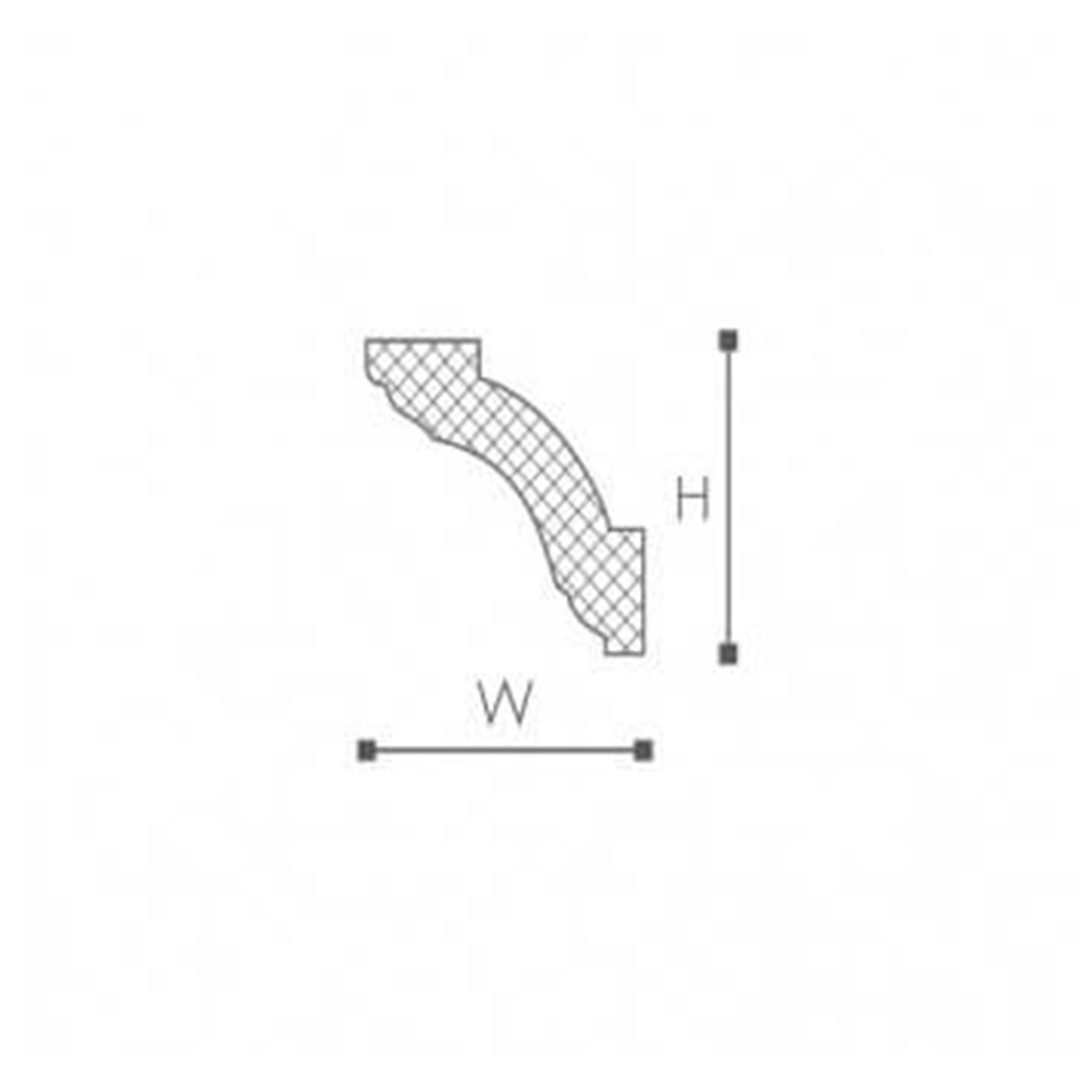 Cornisa pentru tavan din poliuretan Z1250 - 3,5x3,5x200 cm
