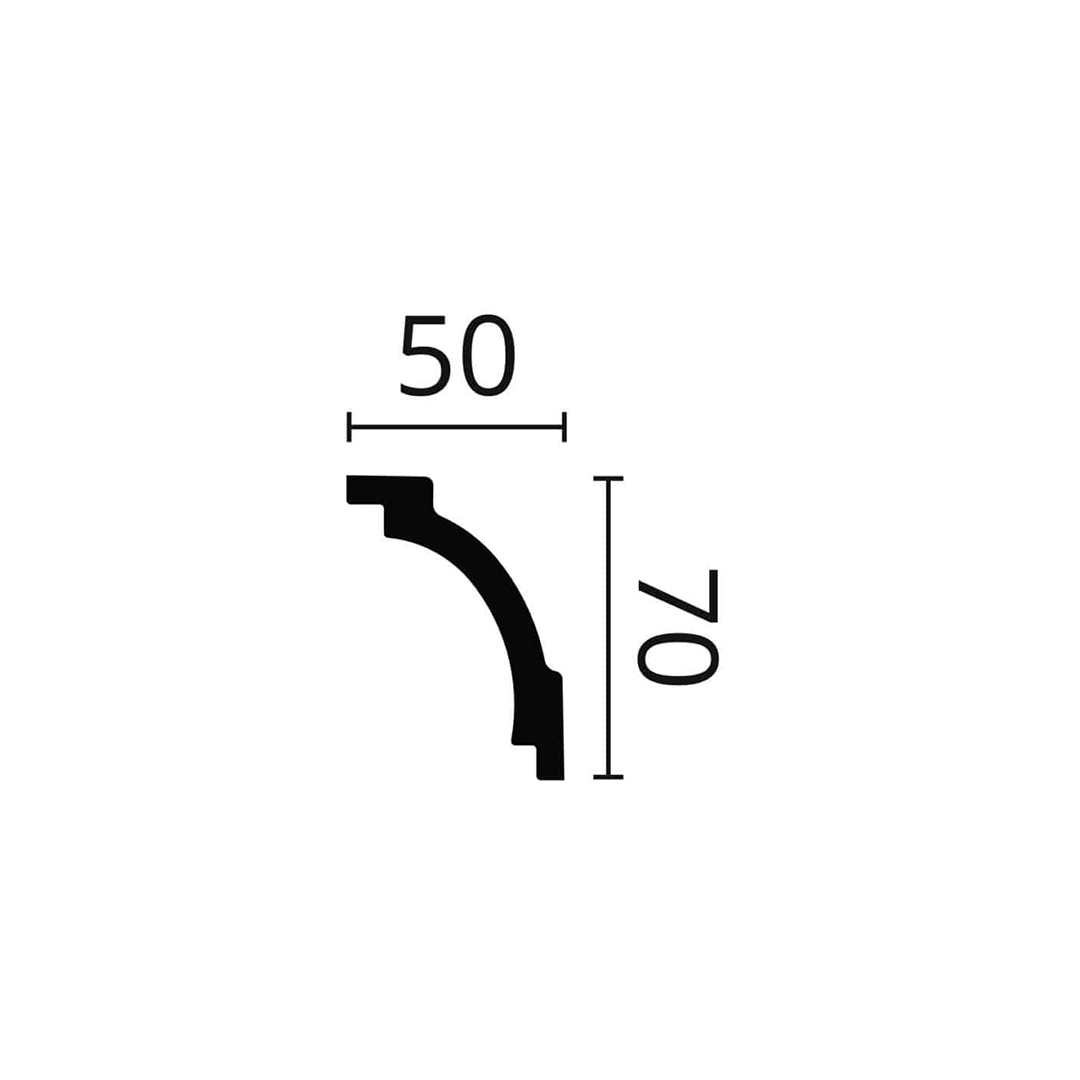 Cornisa pentru tavan din poliuretan Z16 - 7x5x200 cm