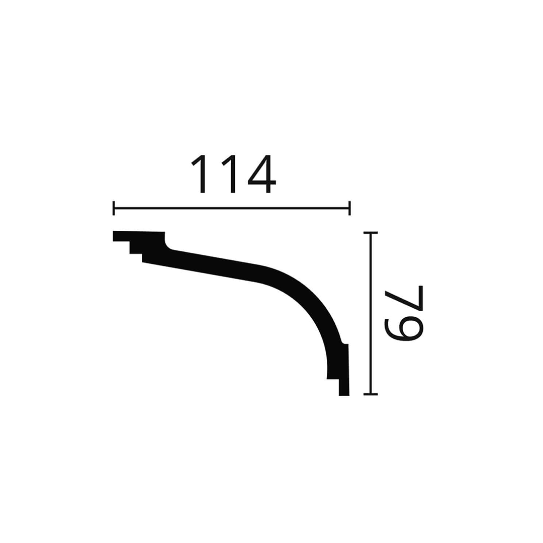 Cornisa pentru tavan din poliuretan Z17 - 7,9x11,4x200 cm