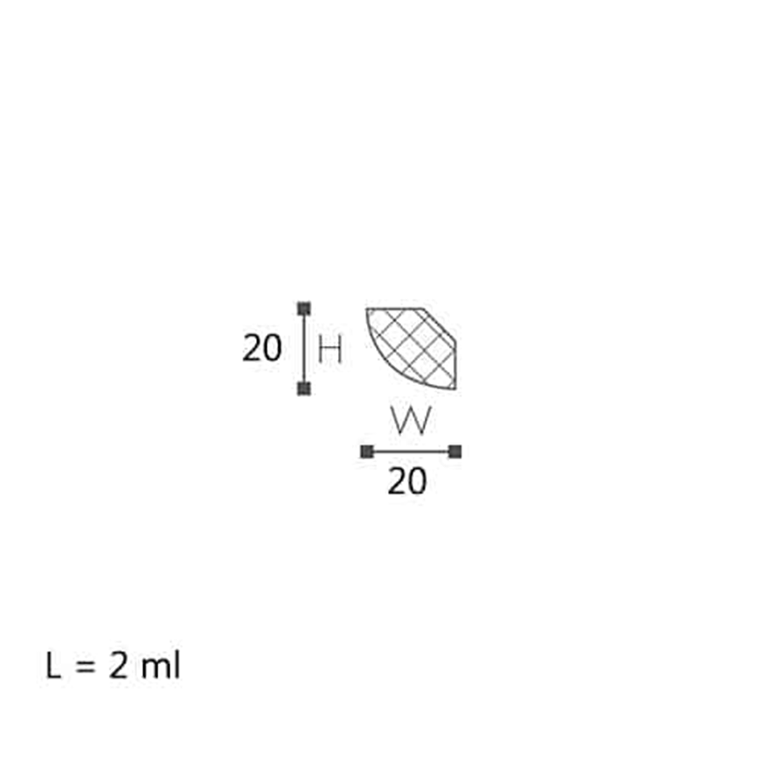 Cornisa pentru tavan din polistiren dur QR - 2,1x2,1x200