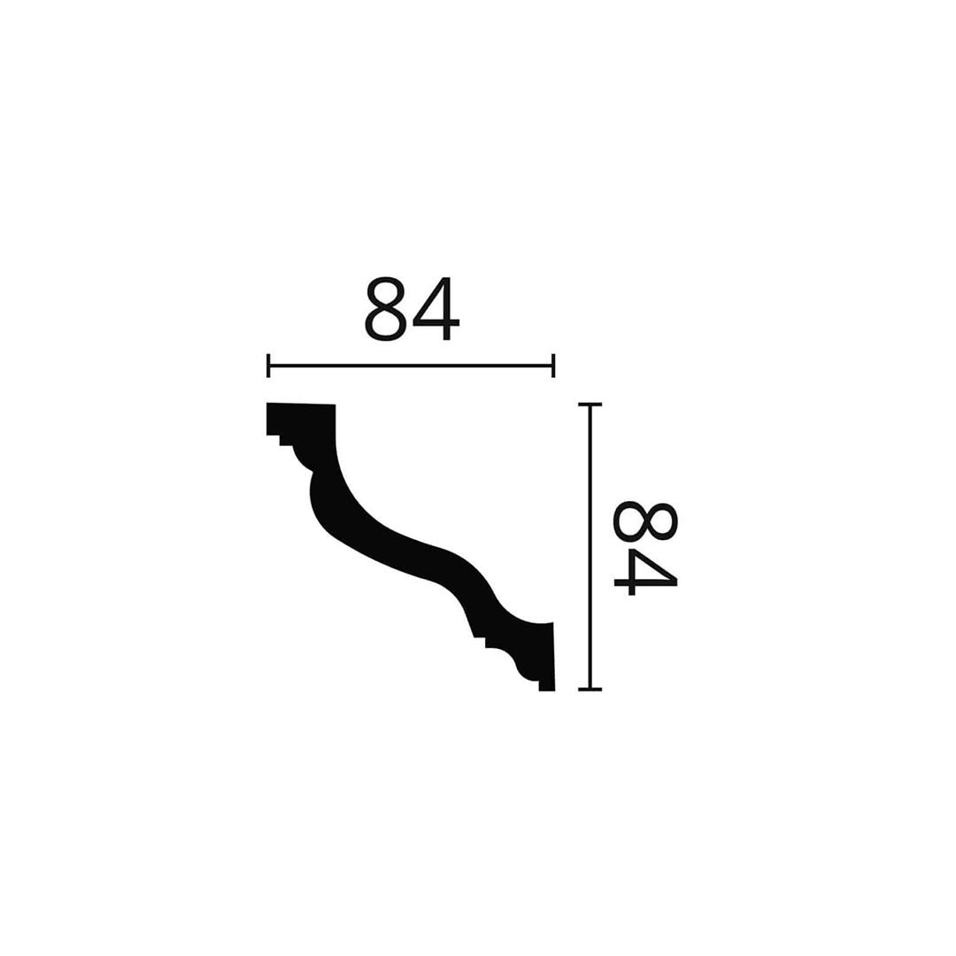 Cornisa pentru tavan din duropolimer WT10 - 8,4x8,4x200 cm