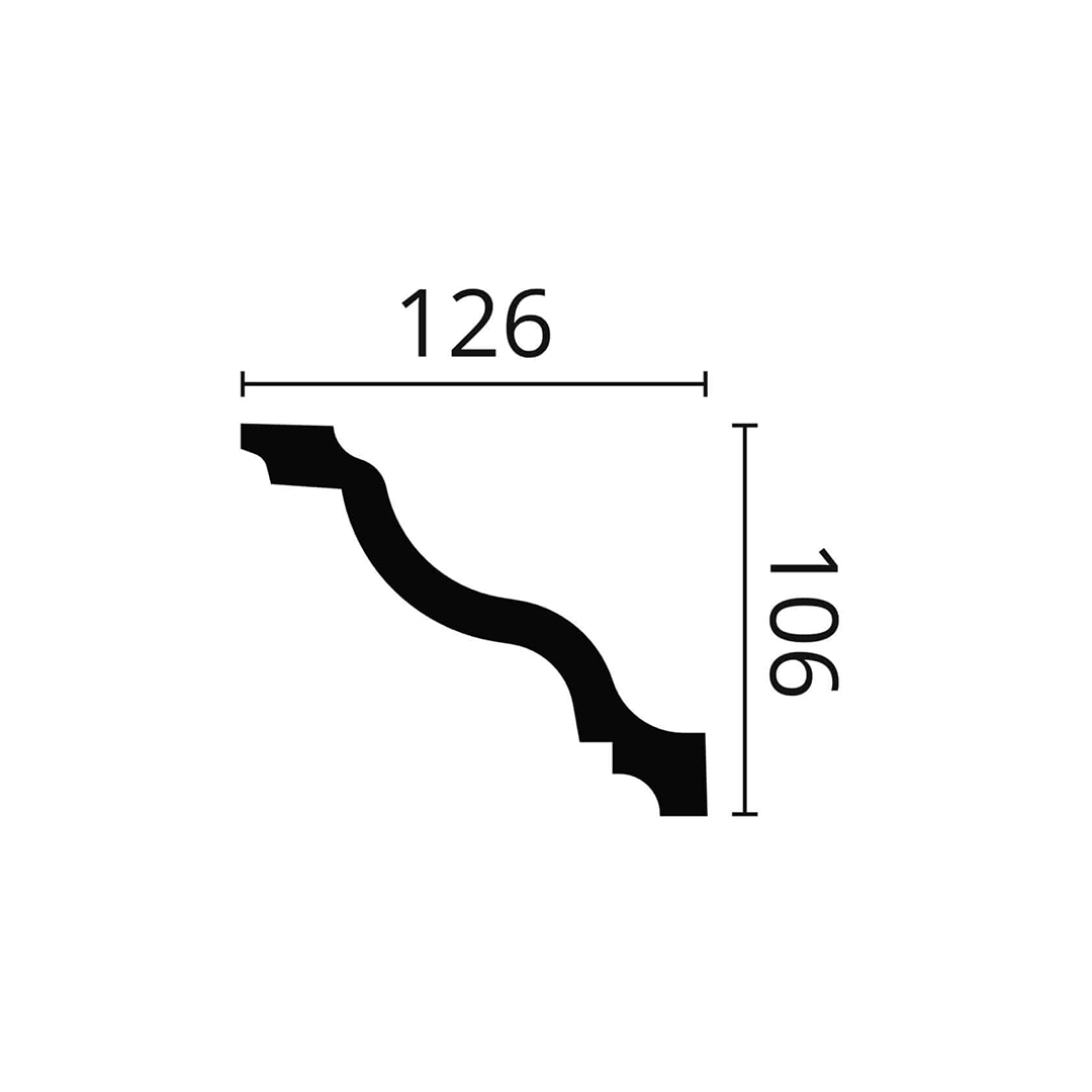 Cornisa pentru tavan din duropolimer WT11 - 10,6x12,6x200 cm