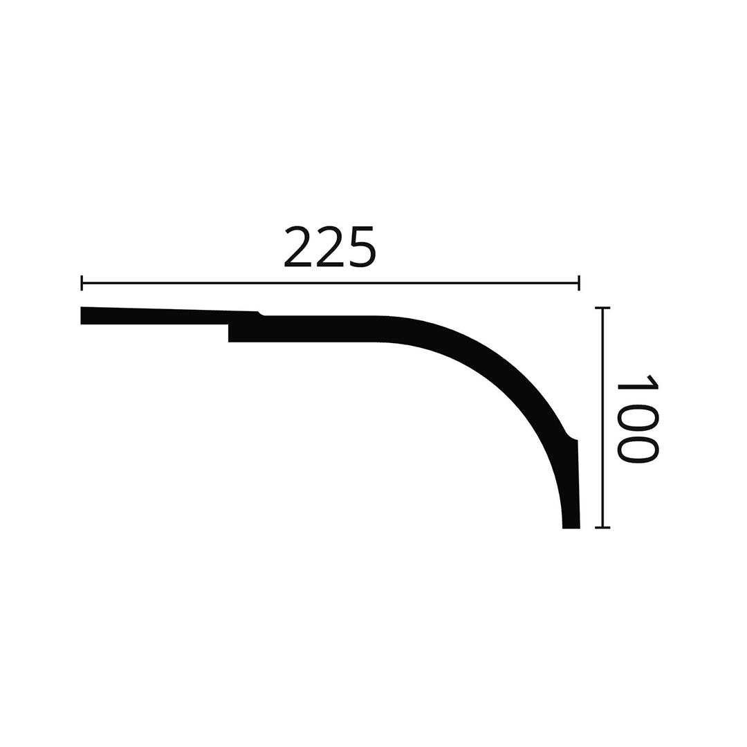 Cornisa pentru tavan din duropolimer WT22 10x22,5x200 cm