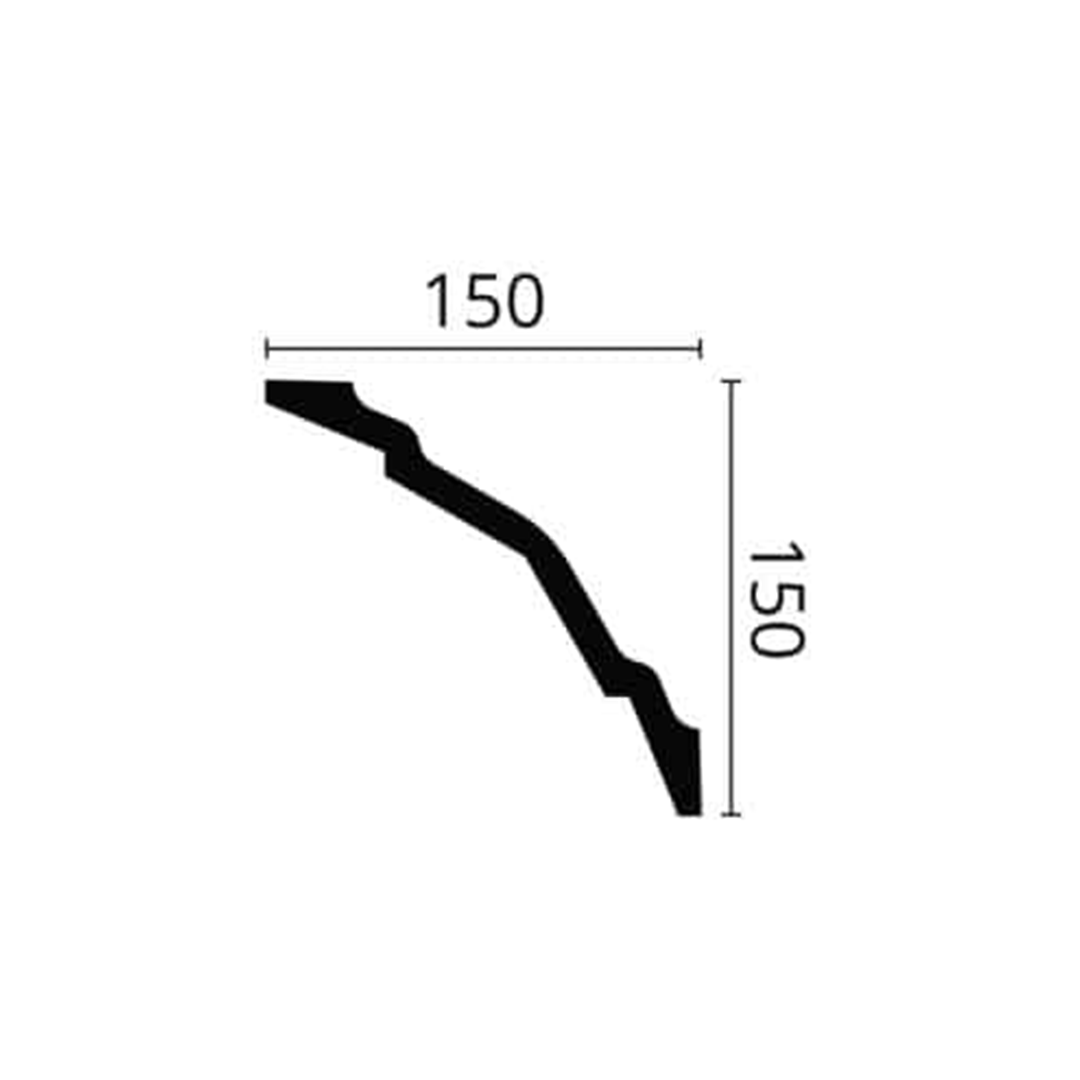 Cornisa pentru tavan din duropolimer WT24 - 15x15x200 cm