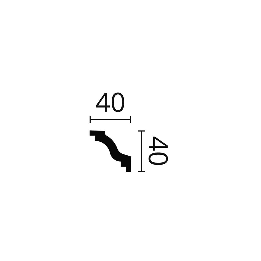 Cornisa pentru tavan din duropolimer WT6 - 4x4x200 cm