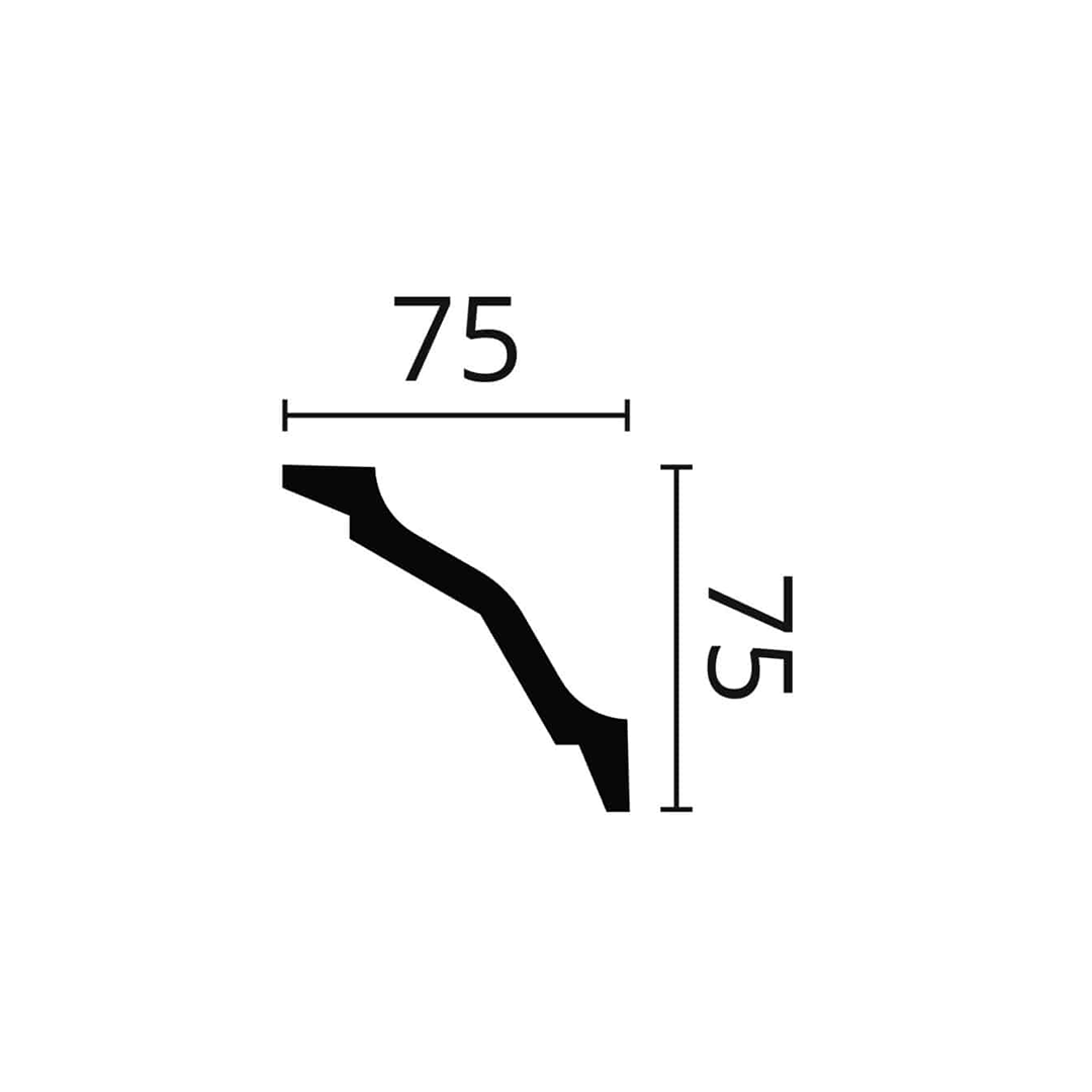 Cornisa pentru tavan din poliuretan Z2 - 8,4x8,4x200 cm