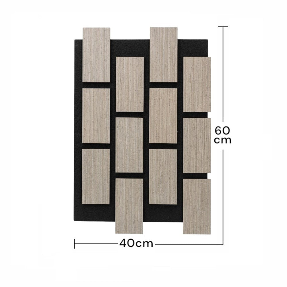 Panou 3D Gri Fonoabsorbant din MDF si Pasla D6776 - 60x40x2.1 cm