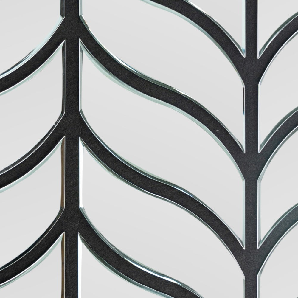 Panou 3D Gri Fonoabsorbant din Oglinda si Pasla D6777 - 90x80x1.2 cm