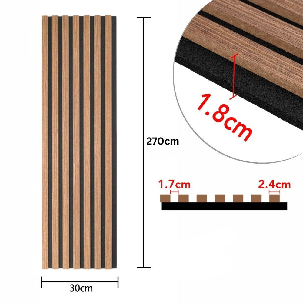 Riflaj Acustic din MDF Stejar Natur D7100 - 30x1,8x270 cm