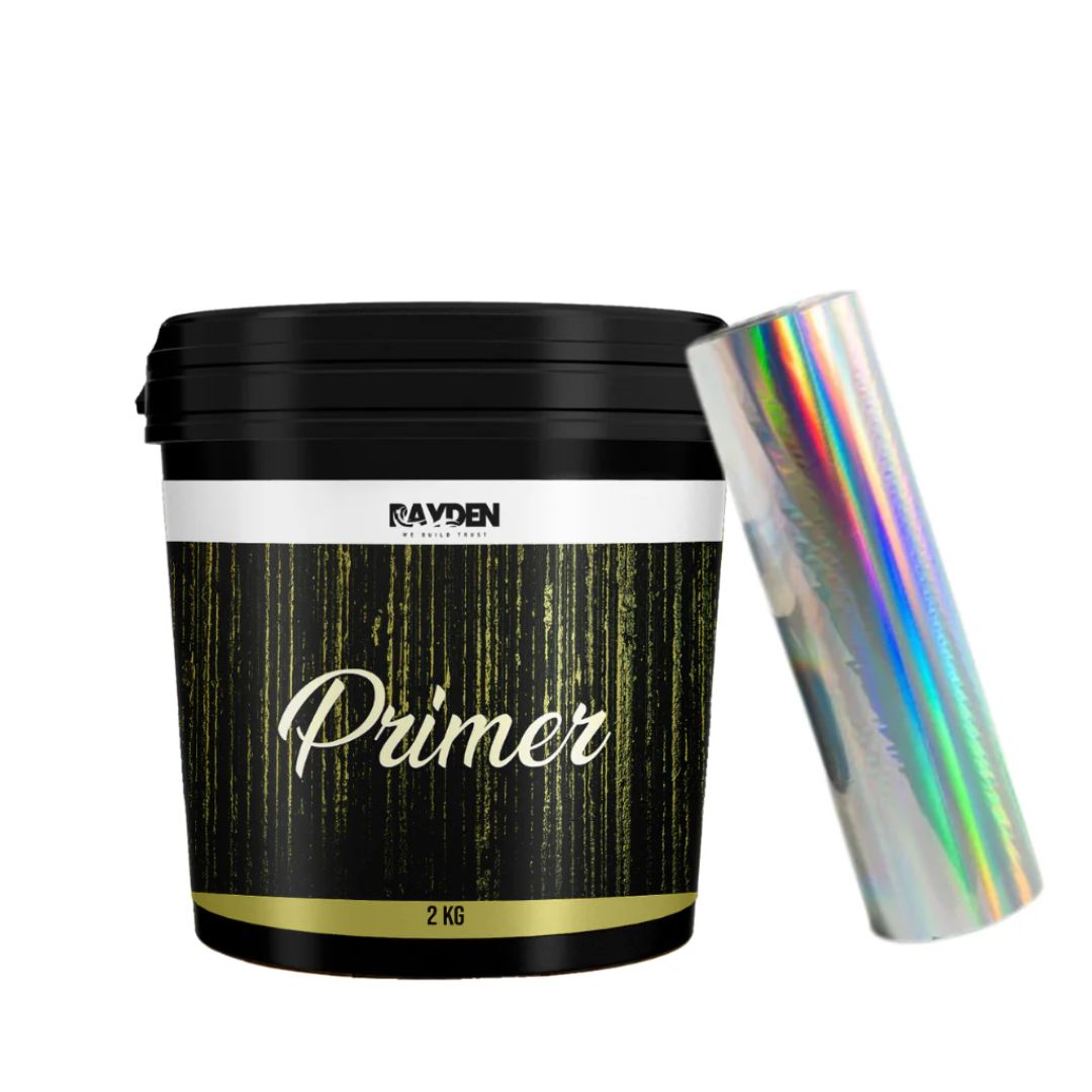 KIT Folie de Transfer Argintiu Holografic + 2L Adeziv – 25mp