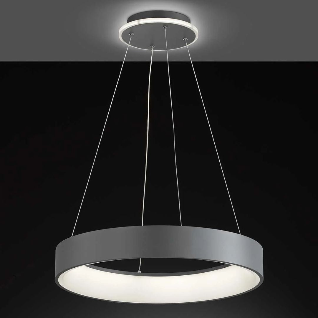 Lustra LED cu lumina calda dimabila suspendata gri antracit Shay 2 - 3650 Lumeni