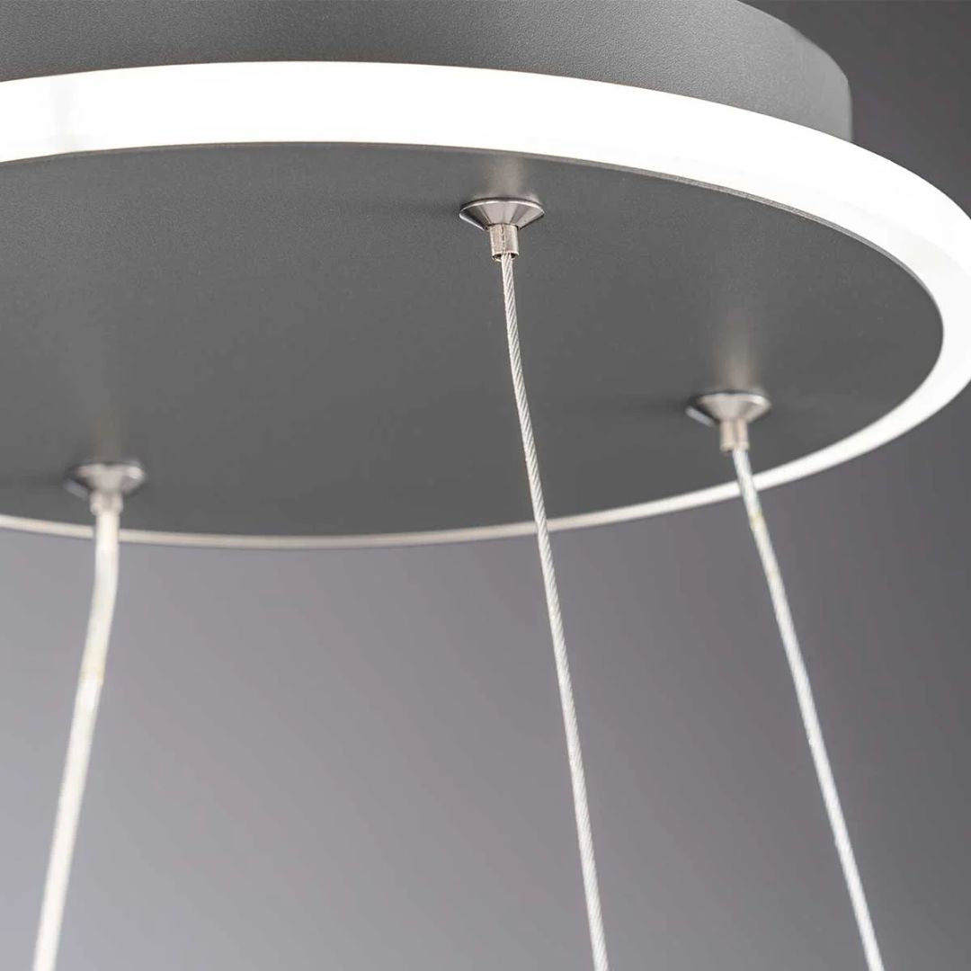Lustra LED cu lumina calda dimabila suspendata gri antracit Shay 2 - 3650 Lumeni