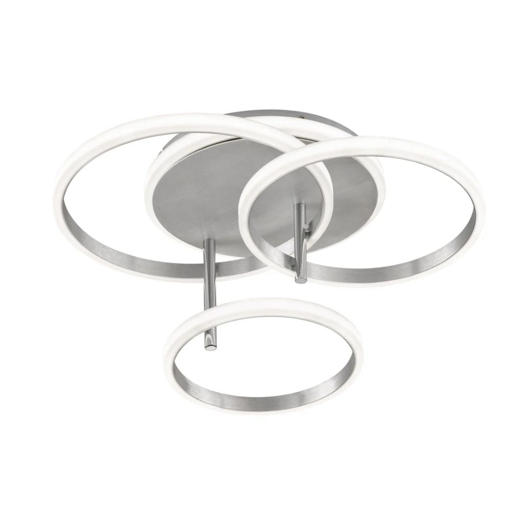 Lustra LED cu lumina calda dimabila argintie Lena - 3000 Lumeni