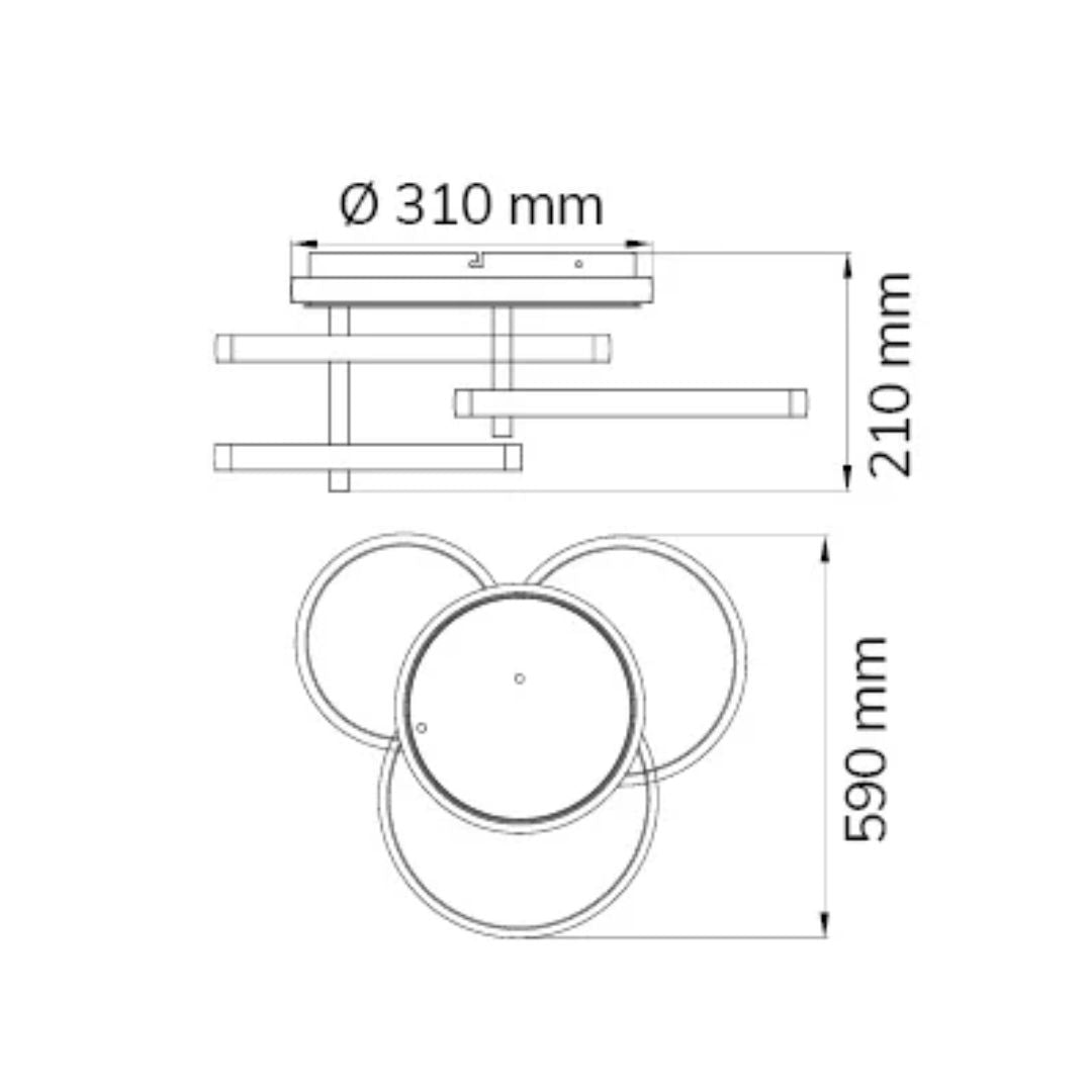 Lustra LED cu lumina calda dimabila argintie Lena - 3000 Lumeni