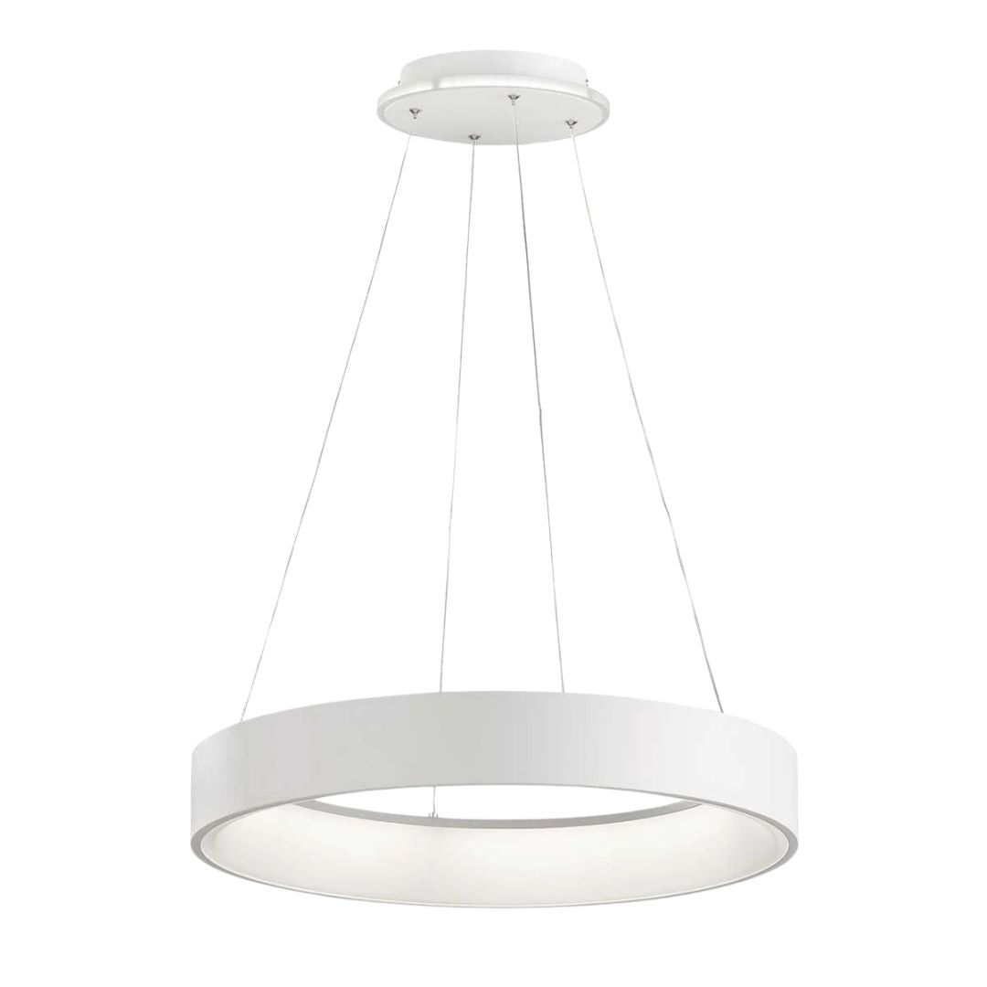 Lustra LED cu lumina calda dimabila suspendata alba Shay 2 - 3650 Lumeni