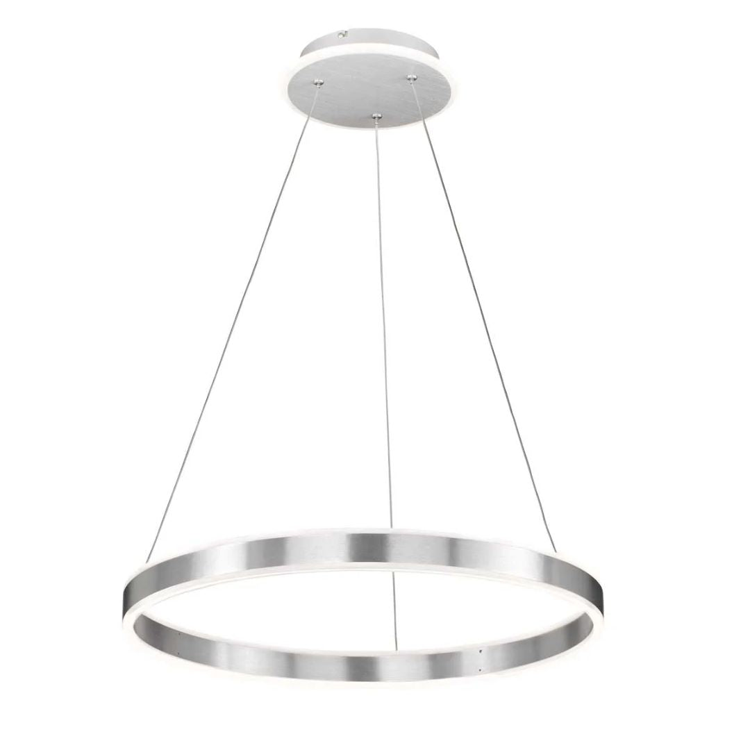 Lustra LED cu lumina calda dimabila suspendata argintie Lena - 2200 Lumeni