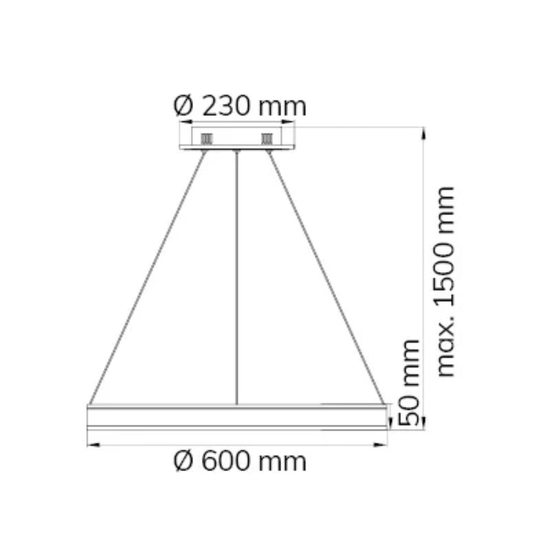 Lustra LED cu lumina calda dimabila suspendata argintie Lena - 2200 Lumeni