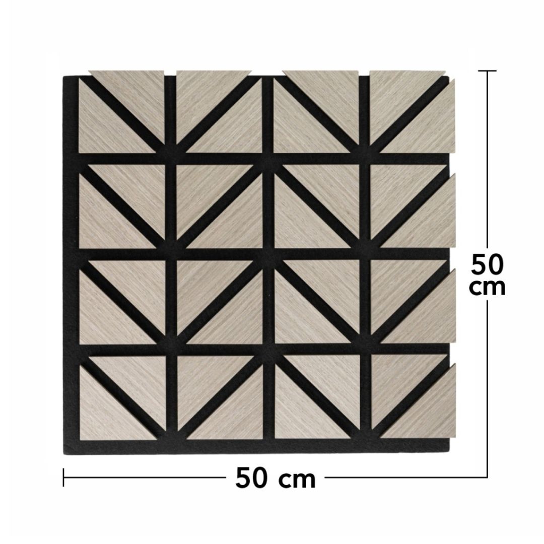 Panou 3D Gri Fonoabsorbant din MDF si Pasla D6752 – 50x50x1.8 cm