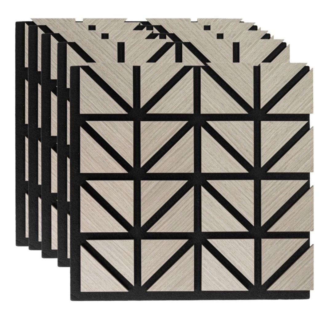 Panou 3D Gri Fonoabsorbant din MDF si Pasla D6752 – 50x50x1.8 cm
