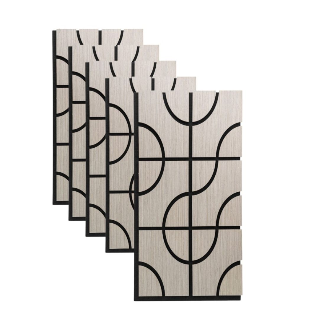 Panou 3D Gri Fonoabsorbant din MDF si Pasla D6757 – 90x45x1.8 cm