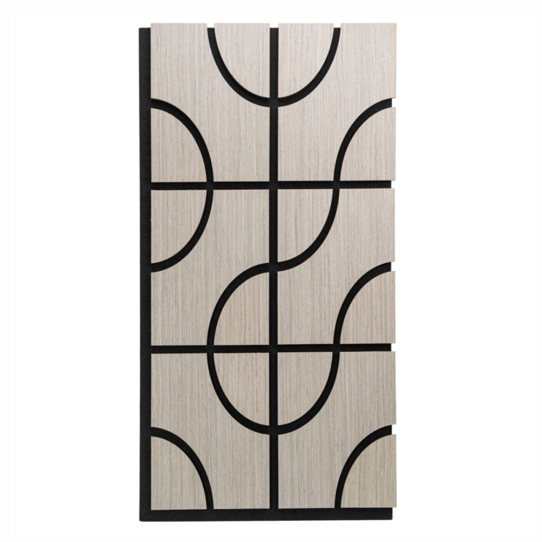 Panou 3D Gri Fonoabsorbant din MDF si Pasla D6757 – 90x45x1.8 cm