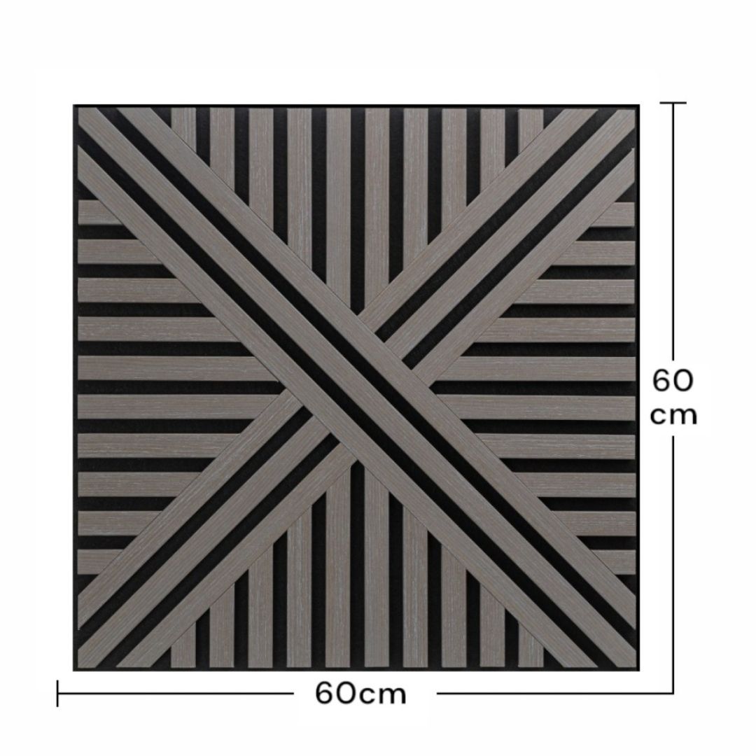 Panou 3D Gri Fonoabsorbant din MDF si Pasla D6765 – 60x60x1.8 cm