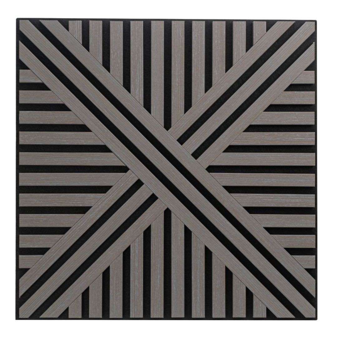 Panou 3D Gri Fonoabsorbant din MDF si Pasla D6765 – 60x60x1.8 cm