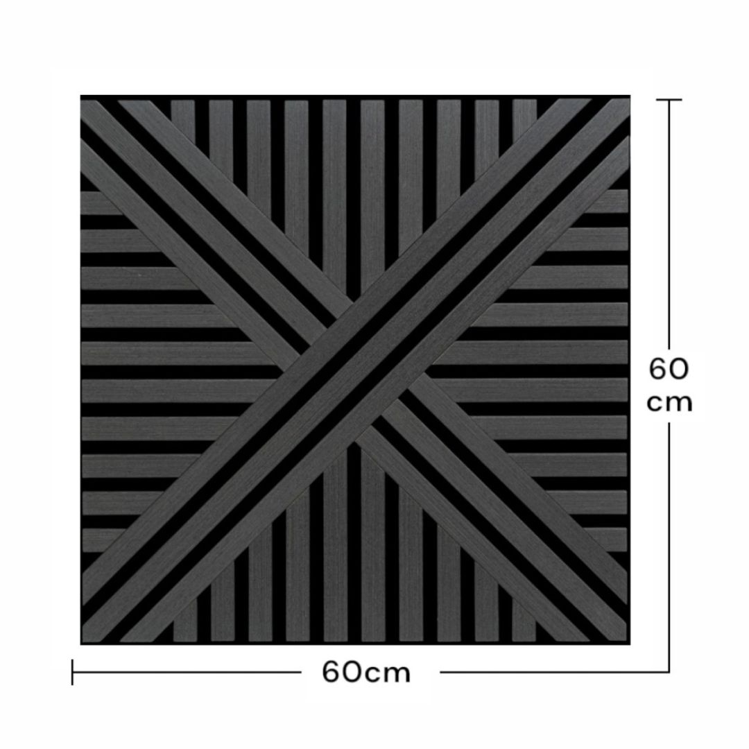 Panou 3D Negru Fonoabsorbant din MDF si Pasla D6766 – 60x60x1.8 cm