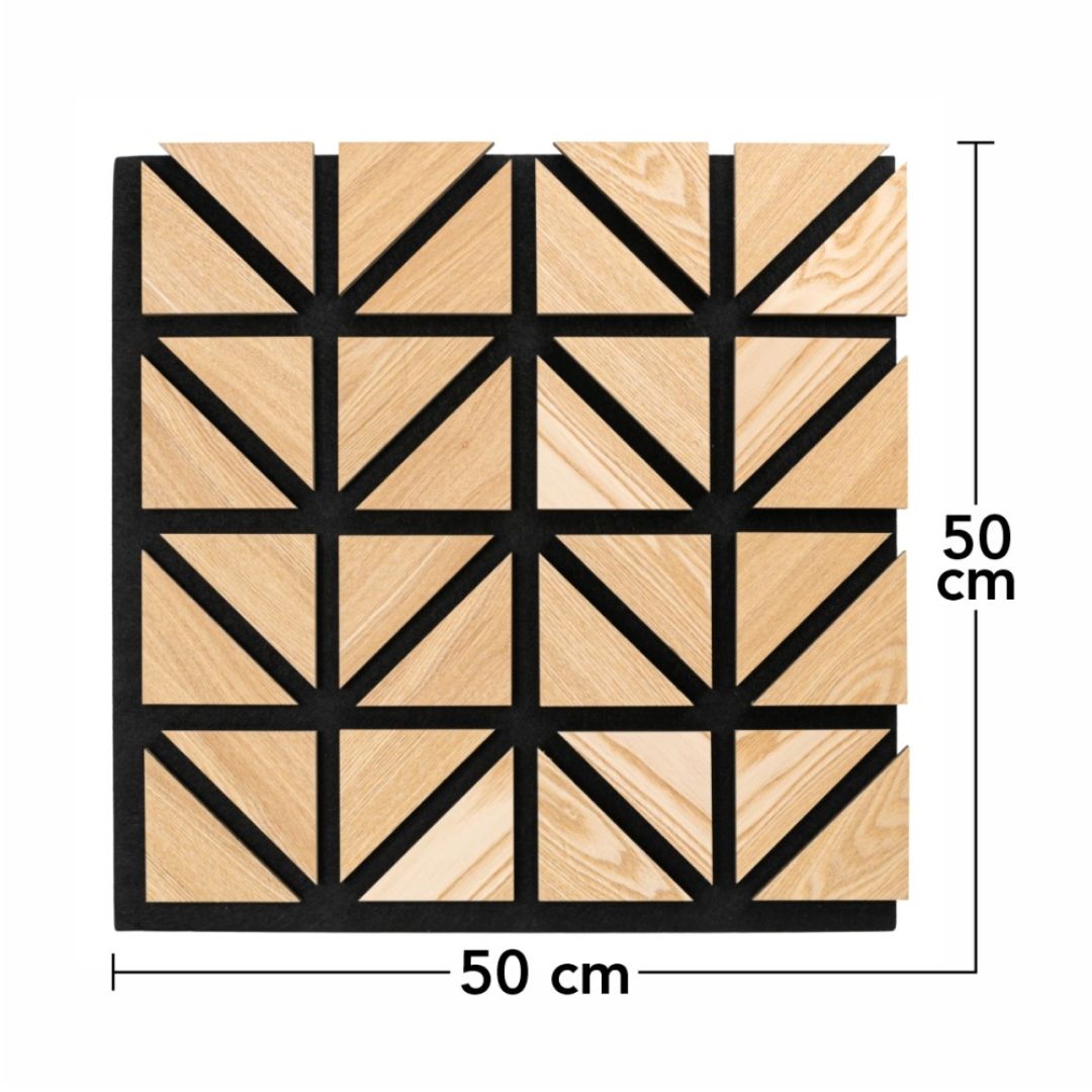 Panou 3D Stejar Fonoabsorbant din MDF si Pasla D6751 – 50x50x1.8 cm