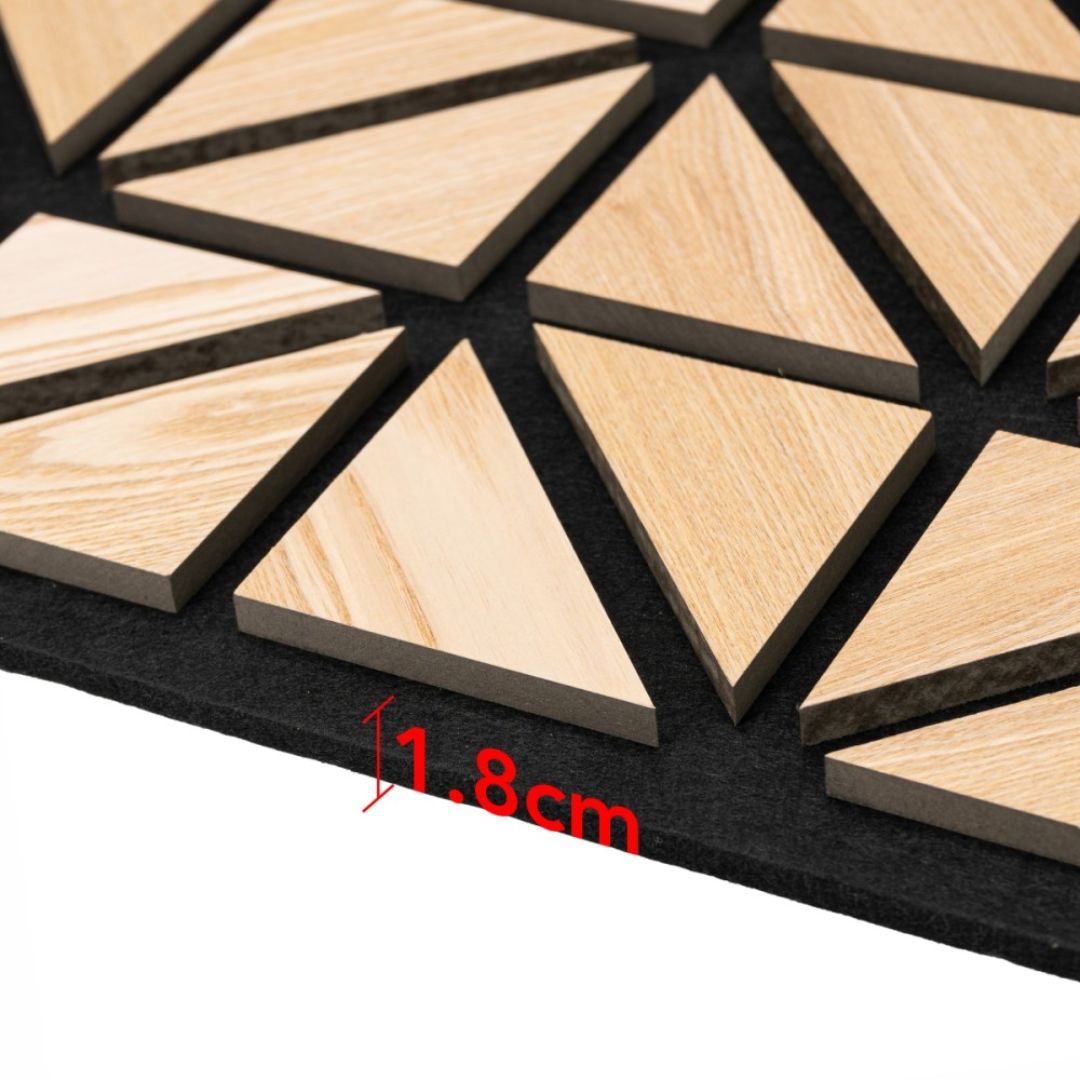 Panou 3D Stejar Fonoabsorbant din MDF si Pasla D6751 – 50x50x1.8 cm
